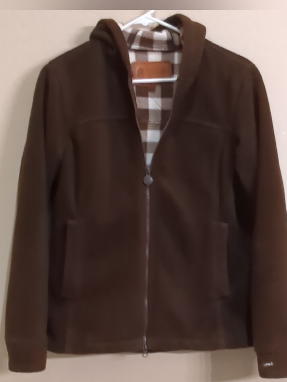 Outback Trading Company WindBreak Brown Hooded Full Zip Jacket Sz S Woman